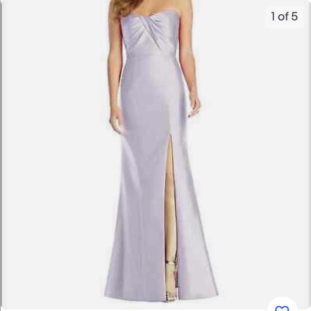 Alfred Sung Purple Dress Formal Strapless Draped Bodice Trumpet Gown NWT